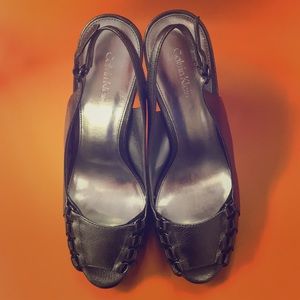 Calvin Klein Portia Metallic Slingback heels
